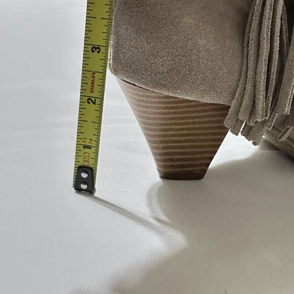 American Eagle Outfitter Women Tan PullOn Suede Fringe Western Ankle Boots Sz 8 - Picture 4 of 13